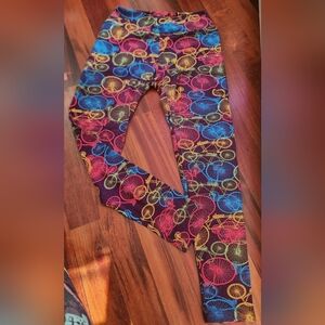 LuLaRoe One Size Leggings Old Fashioned Bicycle Theme